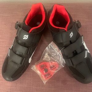 Peloton Black and Red Athletic Shoes